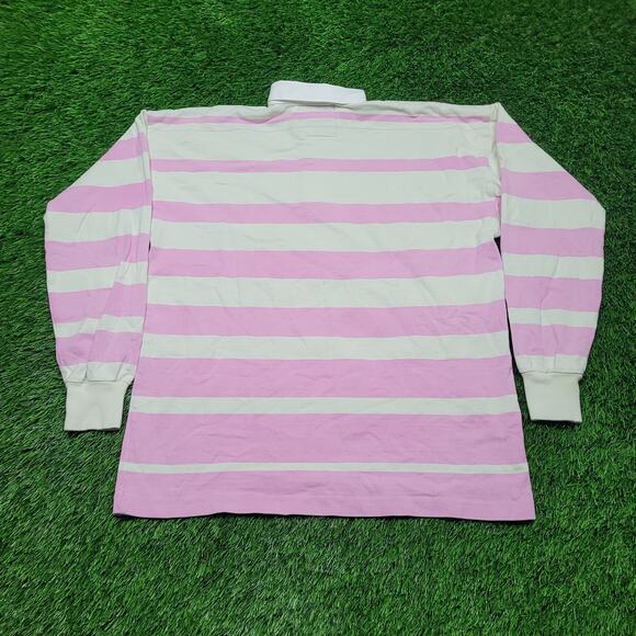 Vintage Y2K Columbiaknit Rugby Shirt Mens XL USA Made Pink Stripe Preppy Ivy - Picture 3 of 10